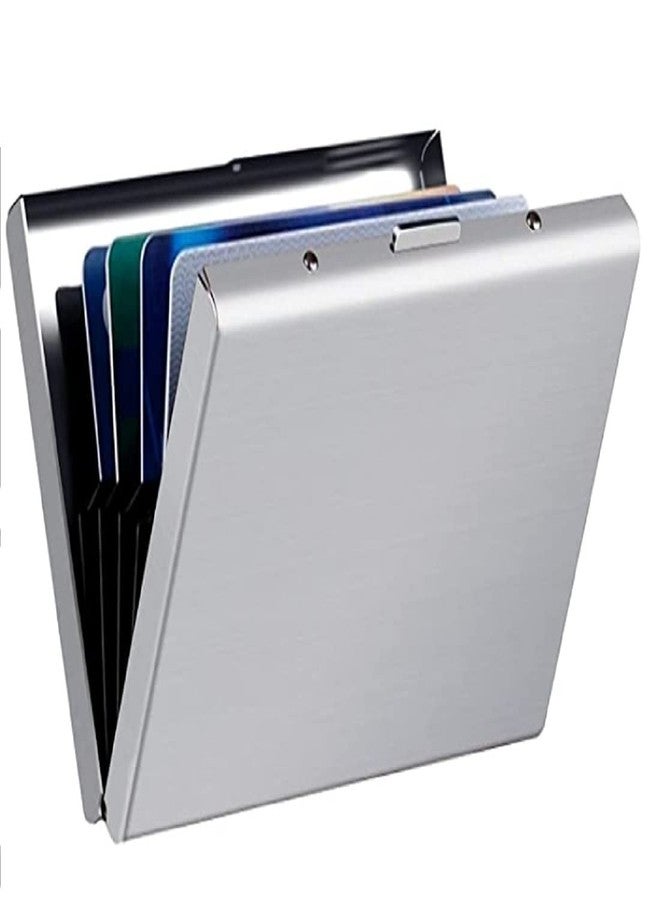 Contacts Ultra Thin Business Credit Card Holder for Men & Women, Stainless Steel Wallet RFID Blocking Slim Metal Case for Travel and Work, Great as a Gift for Your Family or Friends (Silver) - Image 2